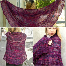 Indlæs billede til gallerivisning Chevron Delight Sjalet - Mohair og Ultimate Sock Strikkekit